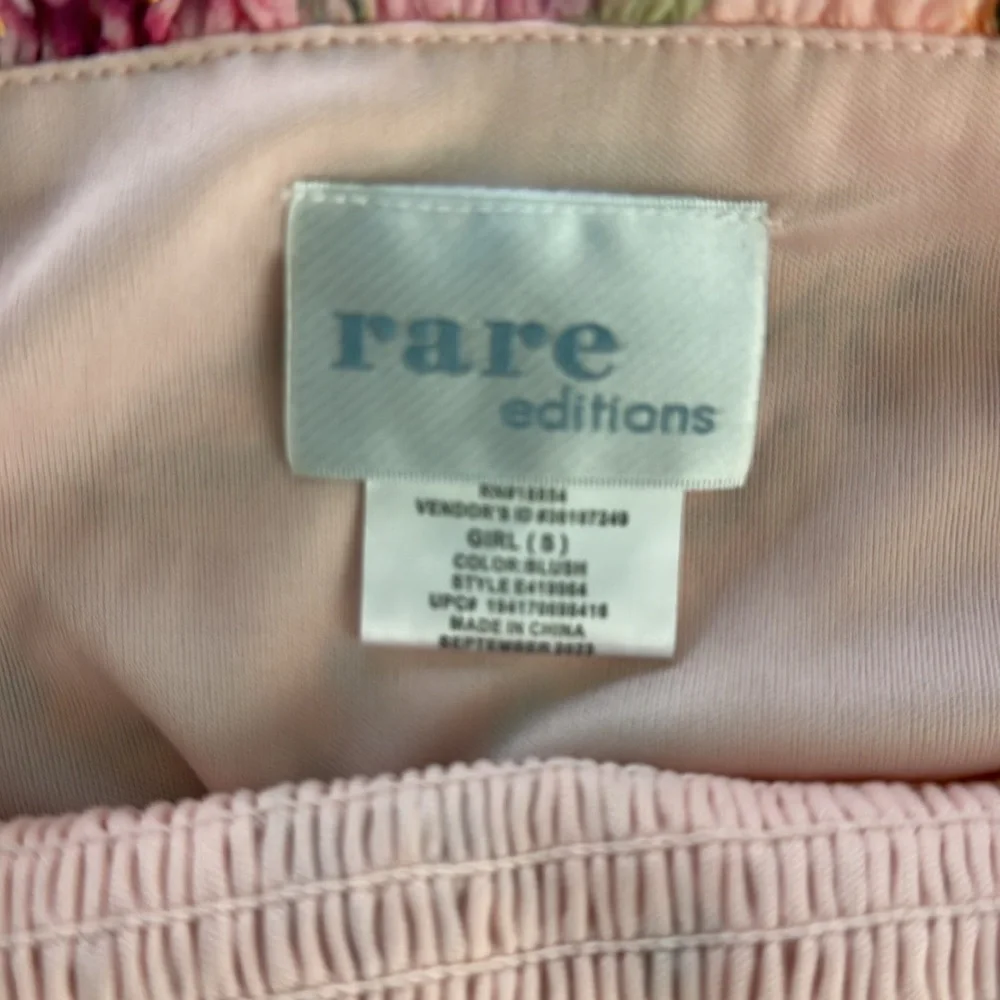 Rare Editions Girls Pink and Orange Tiered Ruffled Sundress Size Small‎ NWT